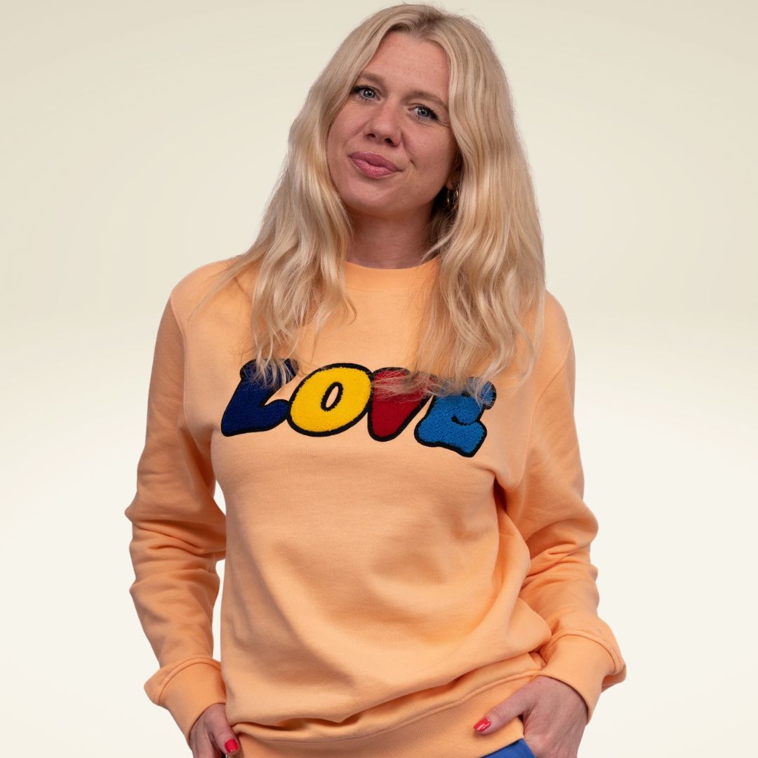 SWEATSHIRT ADULTS Unisex LOVE Bright Coral