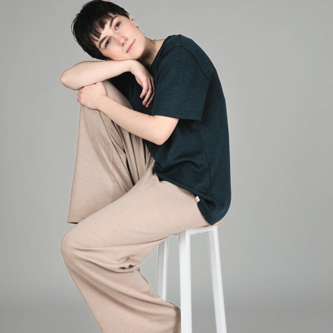 Damen Lounge Hose aus Interlock-Material von ENGEL Mandel 2