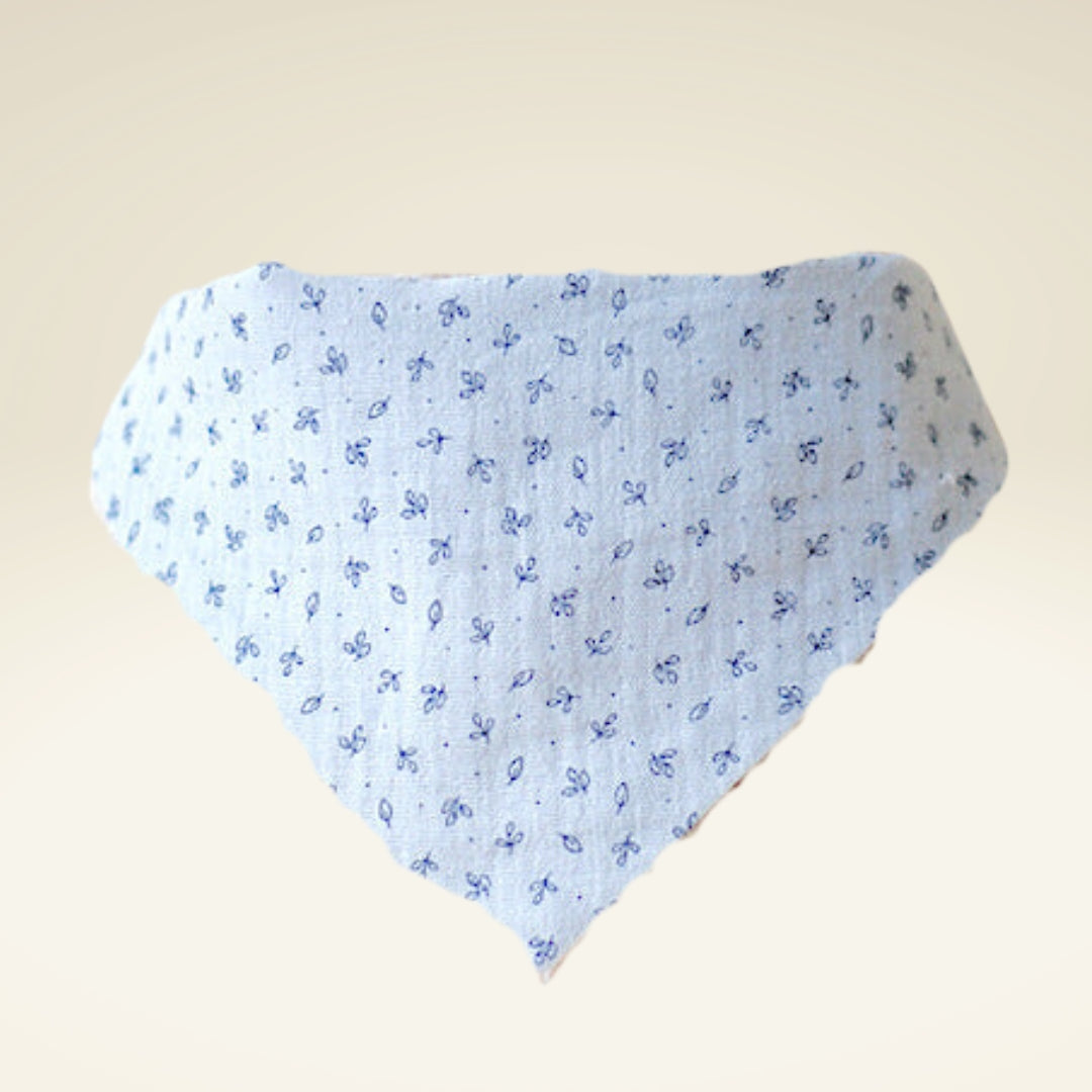 Baby Halstuch aus Bio-Baumwolle Hellblau mit Blättern