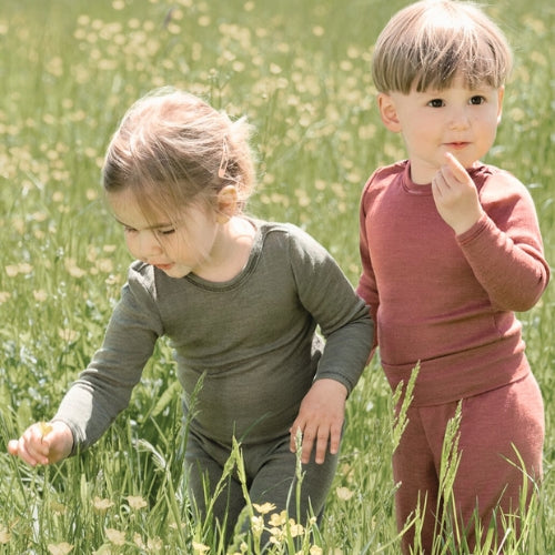 Baby/Kleinkind Feinripp Hose aus Bio-Schurwolle-Seide-Mischung - sasaní