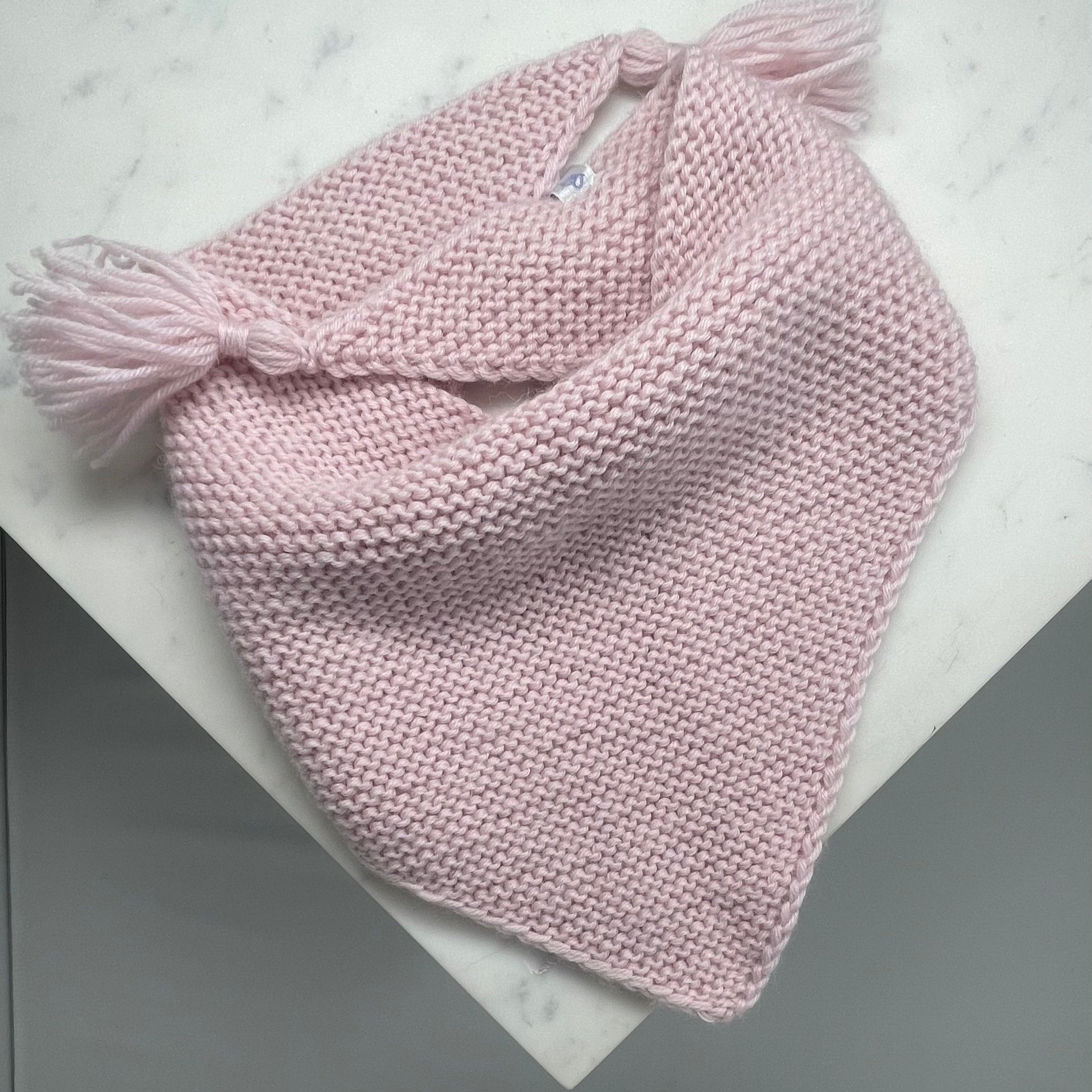 Baby Halstuch aus Merinowolle in Rosé