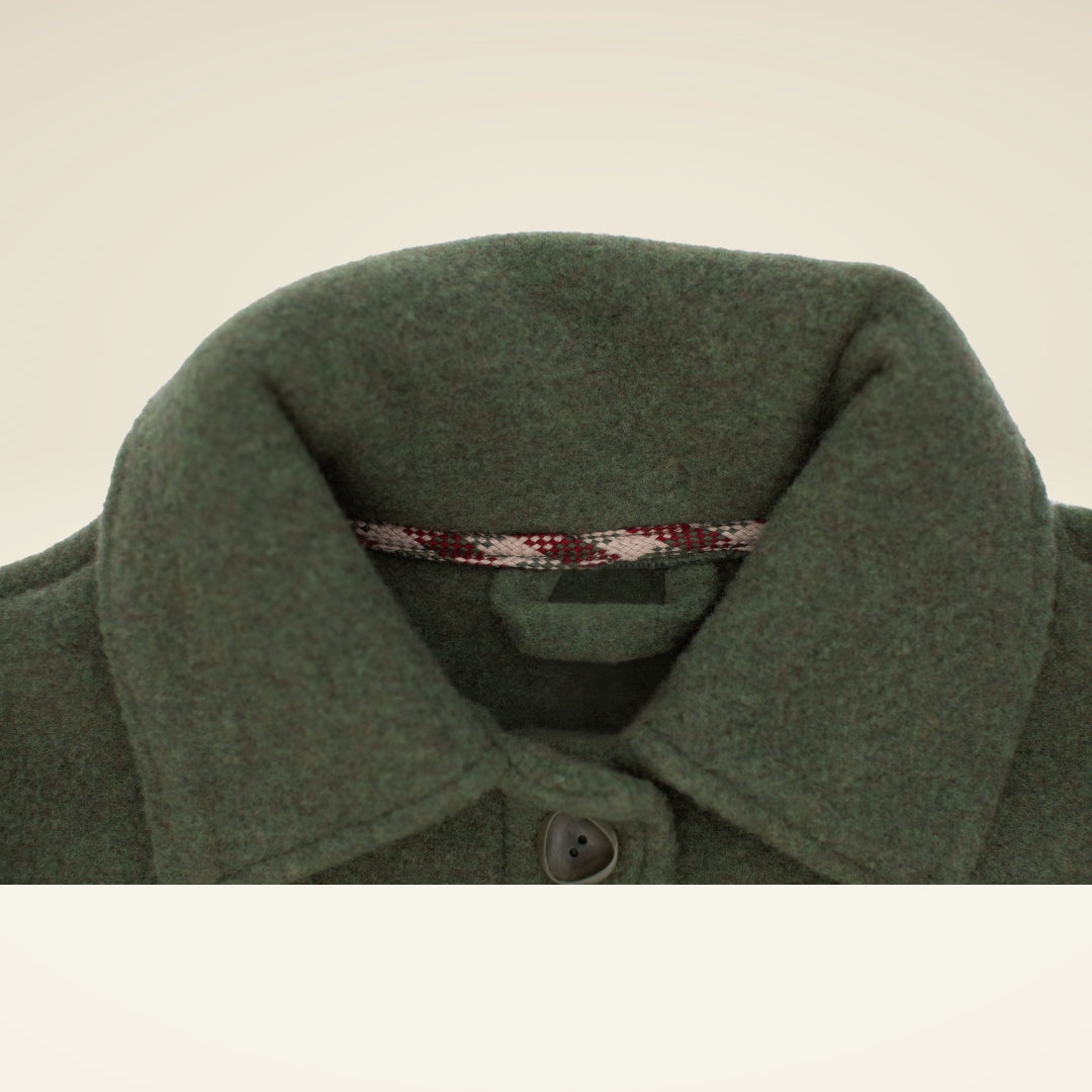 Damen-Kurzjacke flauschige Bio-Schurwolle-Fleece Engel Natur