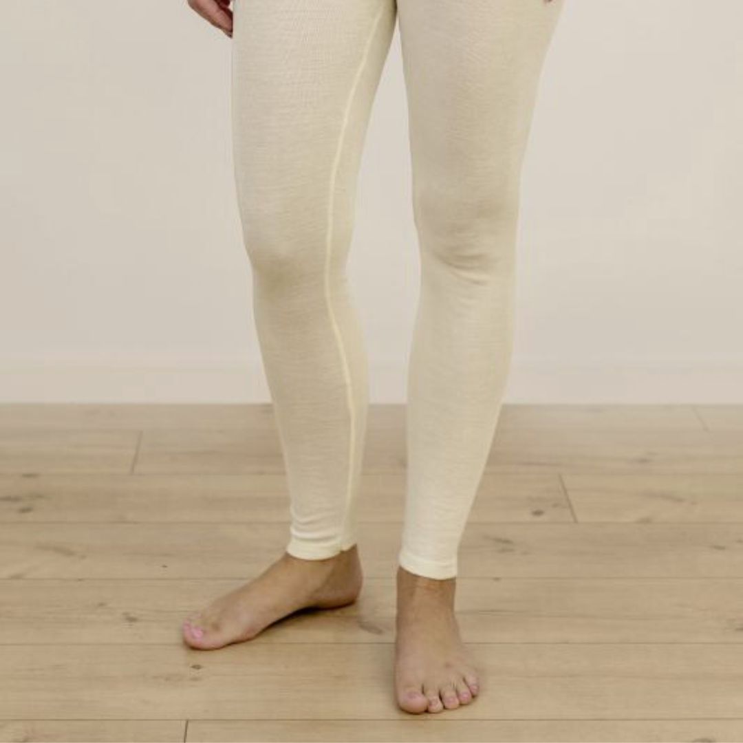 Damen-Leggings aus Bio-Schurwolle-Seide-Mischung
