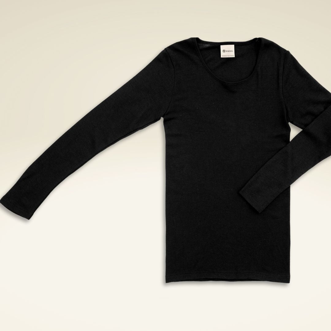 Damen Shirt, langarm, Bio-Schurwolle-Seide-Mischung - sasaní