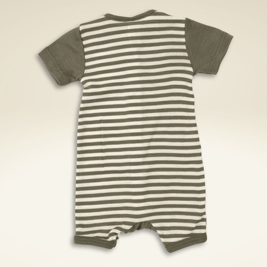 ENGEL Sommer Strampler Merinowolle/Seide in Olive