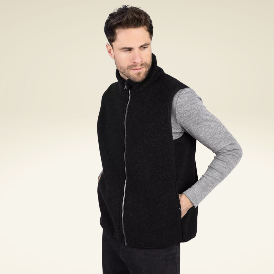 Herren Weste aus Bio-Schurwolle-Fleece - sasaní