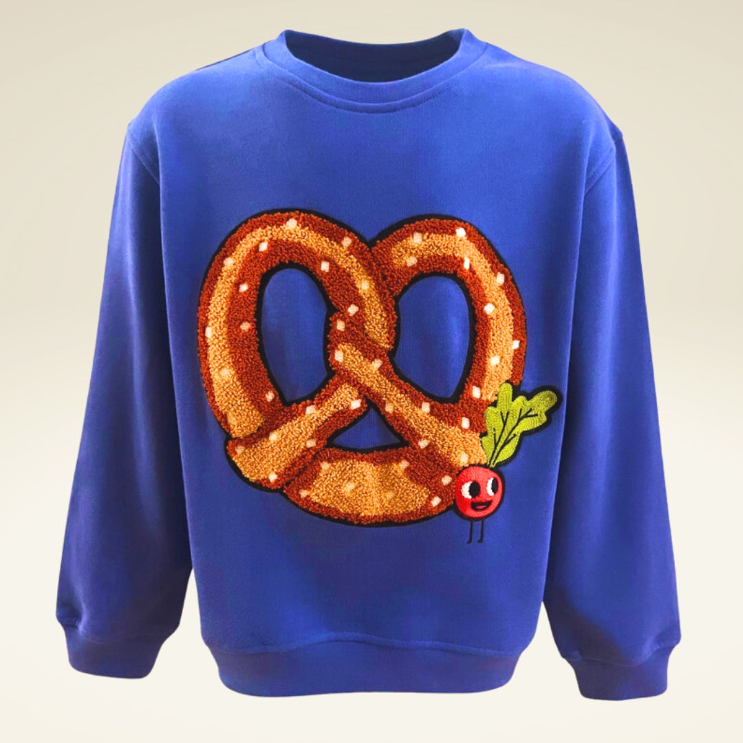 Kinder Sweatshirt aus Bio-Baumwolle mit Motiv Brezel