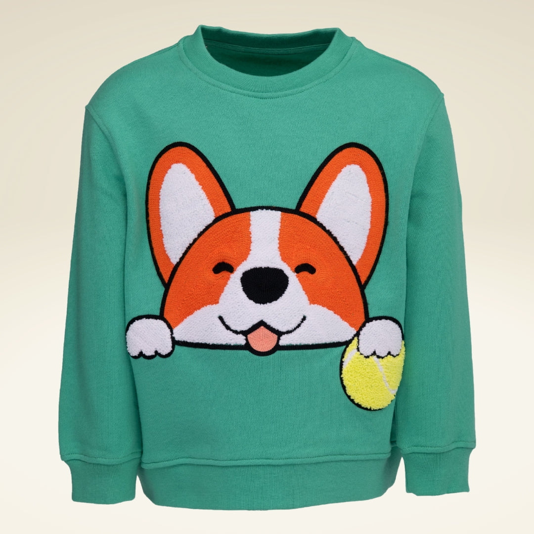 Kinder Sweatshirt aus Bio-Baumwolle mit Motiv Hund