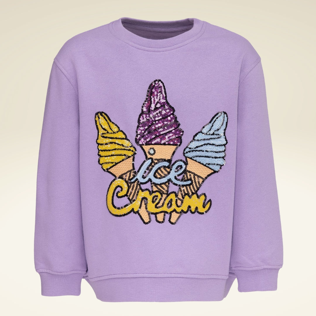 KIDS SWEATSHIRT ICECREAM Lavender - sasaní