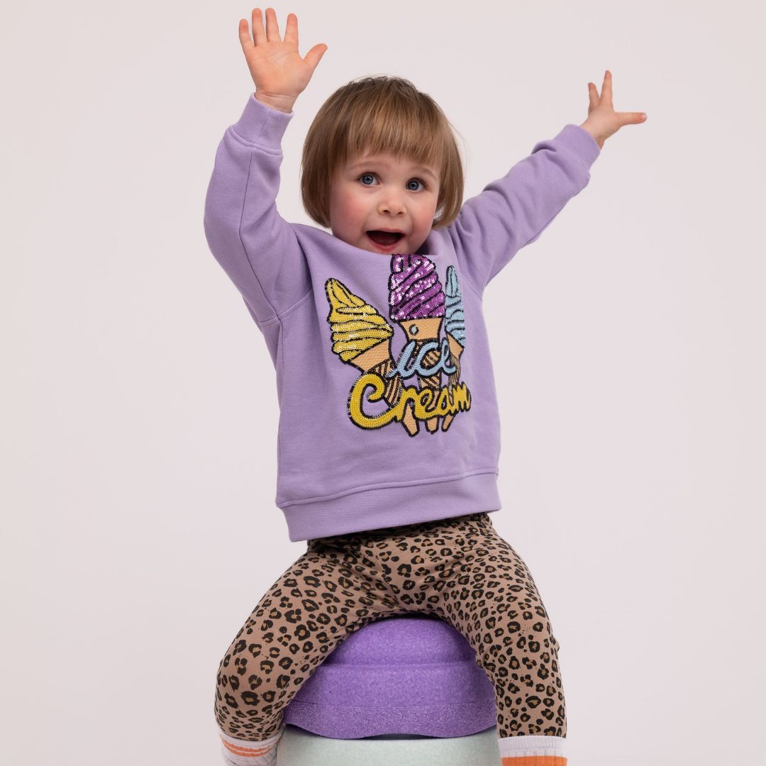 KIDS SWEATSHIRT ICECREAM Lavender - sasaní