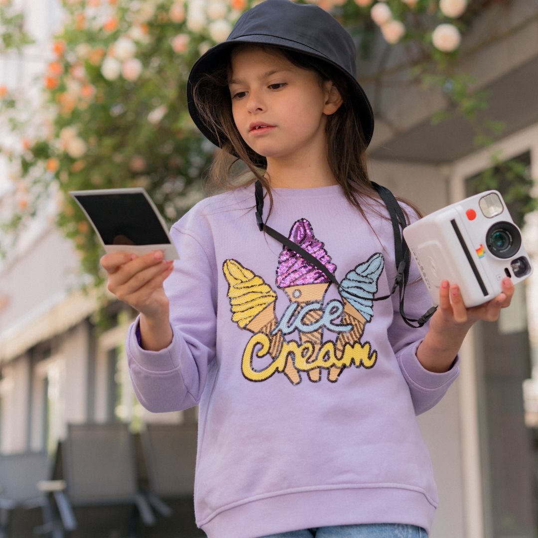 KIDS SWEATSHIRT ICECREAM Lavender - sasaní