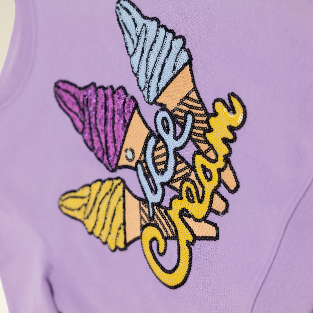 KIDS SWEATSHIRT ICECREAM Lavender - sasaní