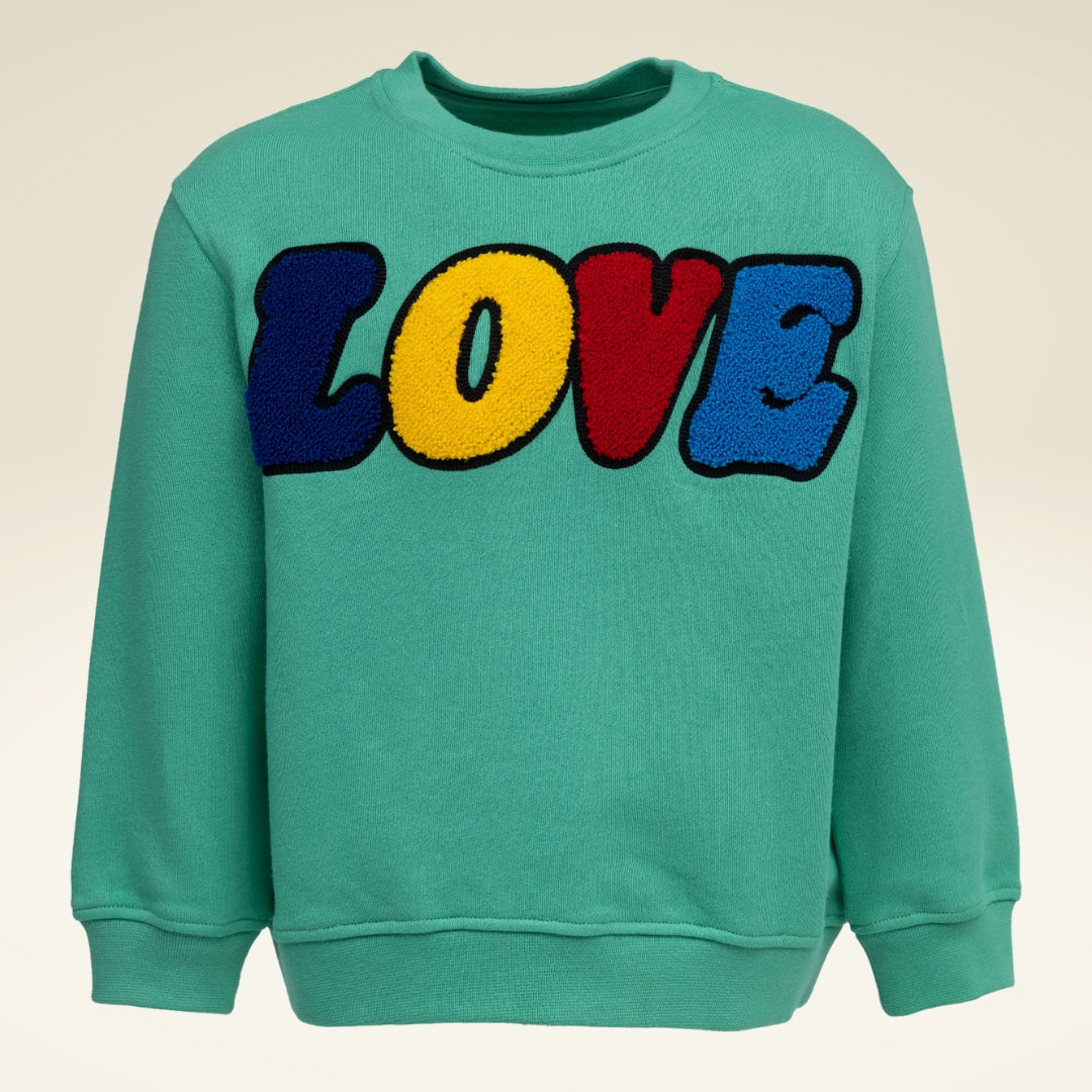 KIDS SWEATSHIRT LOVE Jungle Green - sasaní