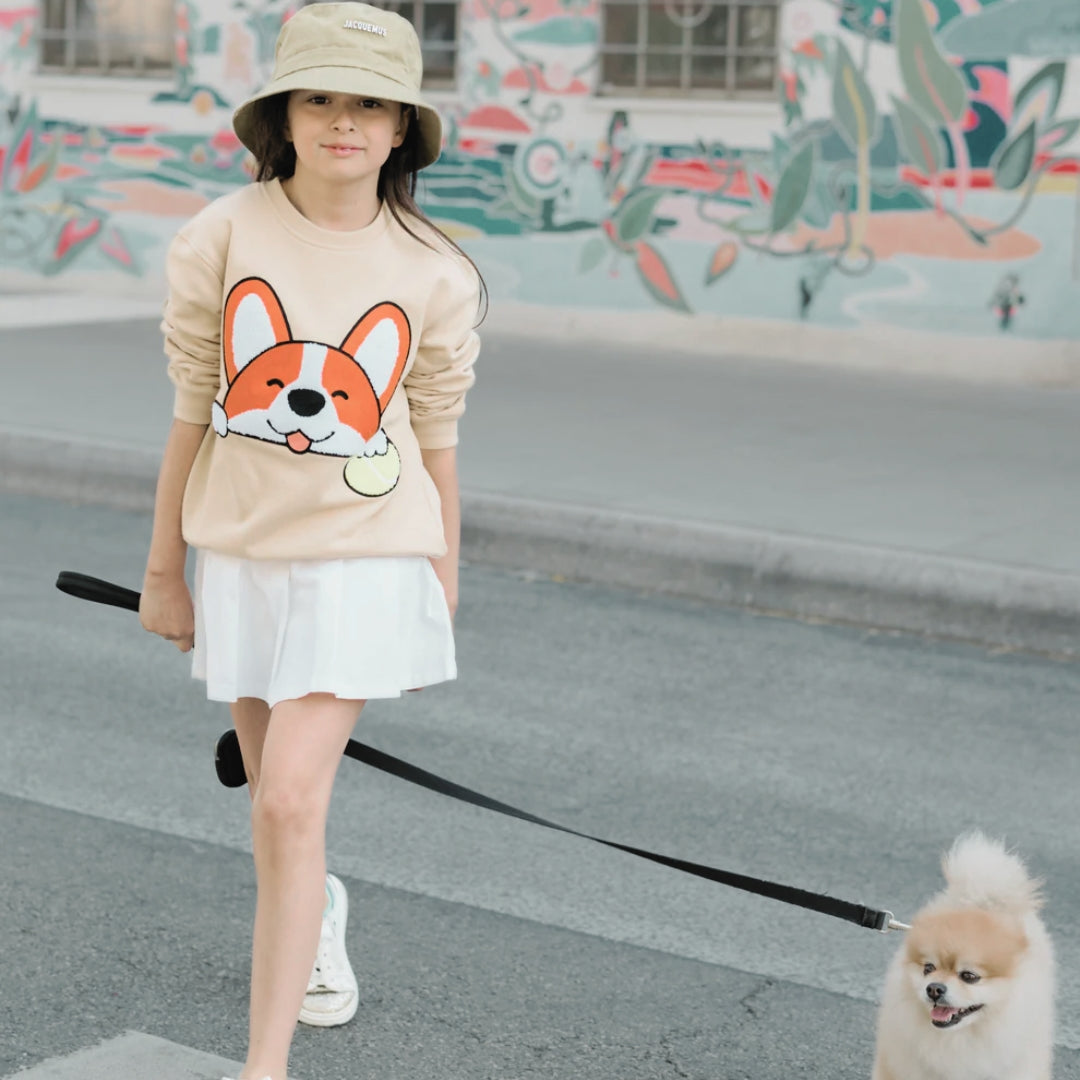 Kinder Sweatshirt aus Bio-Baumwolle mit Motiv Hund - sasaní