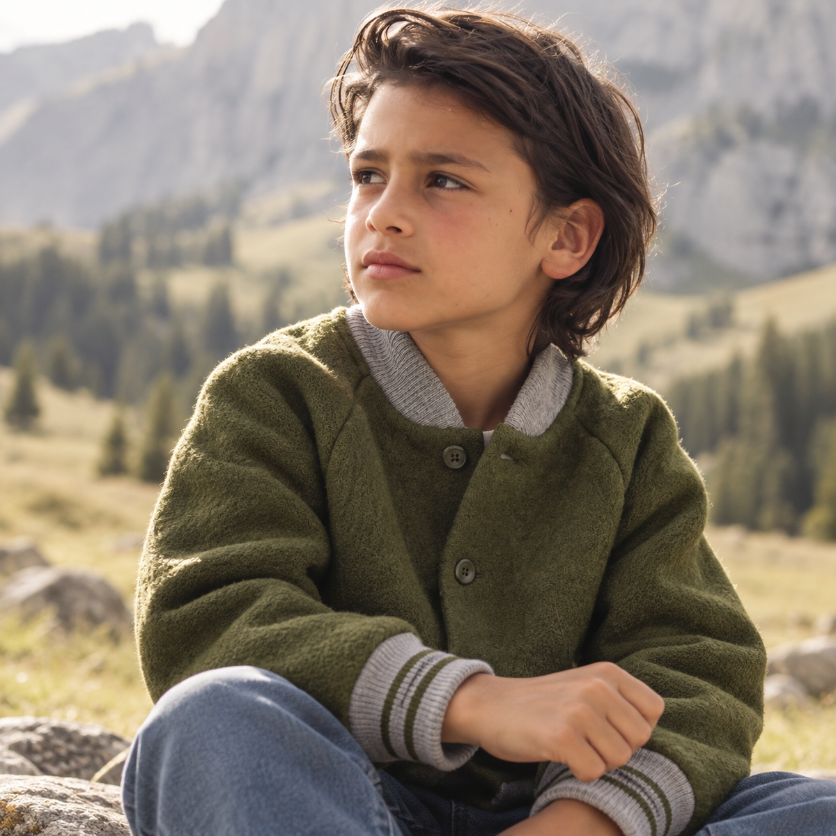 Natürliche Jacken aus wärmender Wolle auch für die größeren Kinder ab 8 Jahre-Wolljacke von DISANA