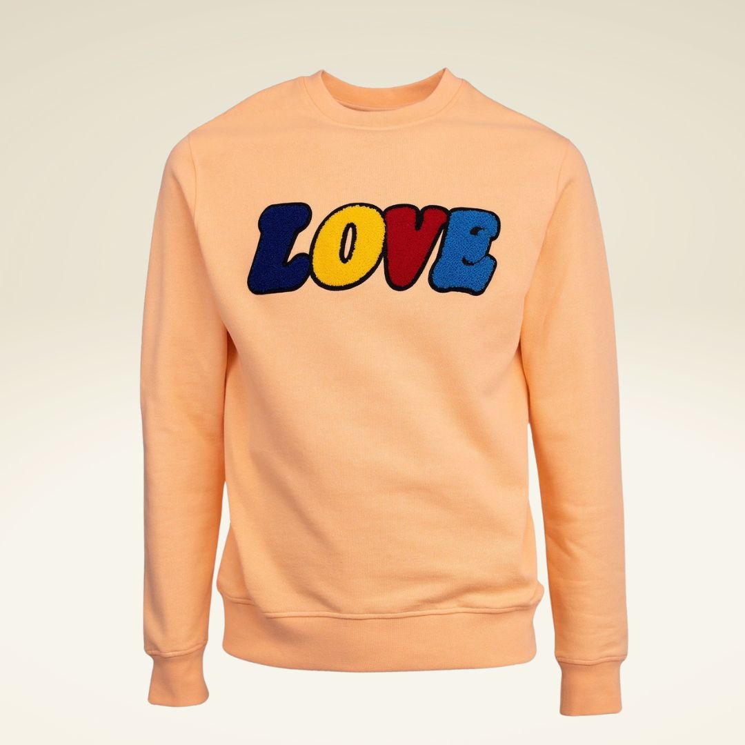 SWEATSHIRT ADULTS Unisex LOVE Bright Coral