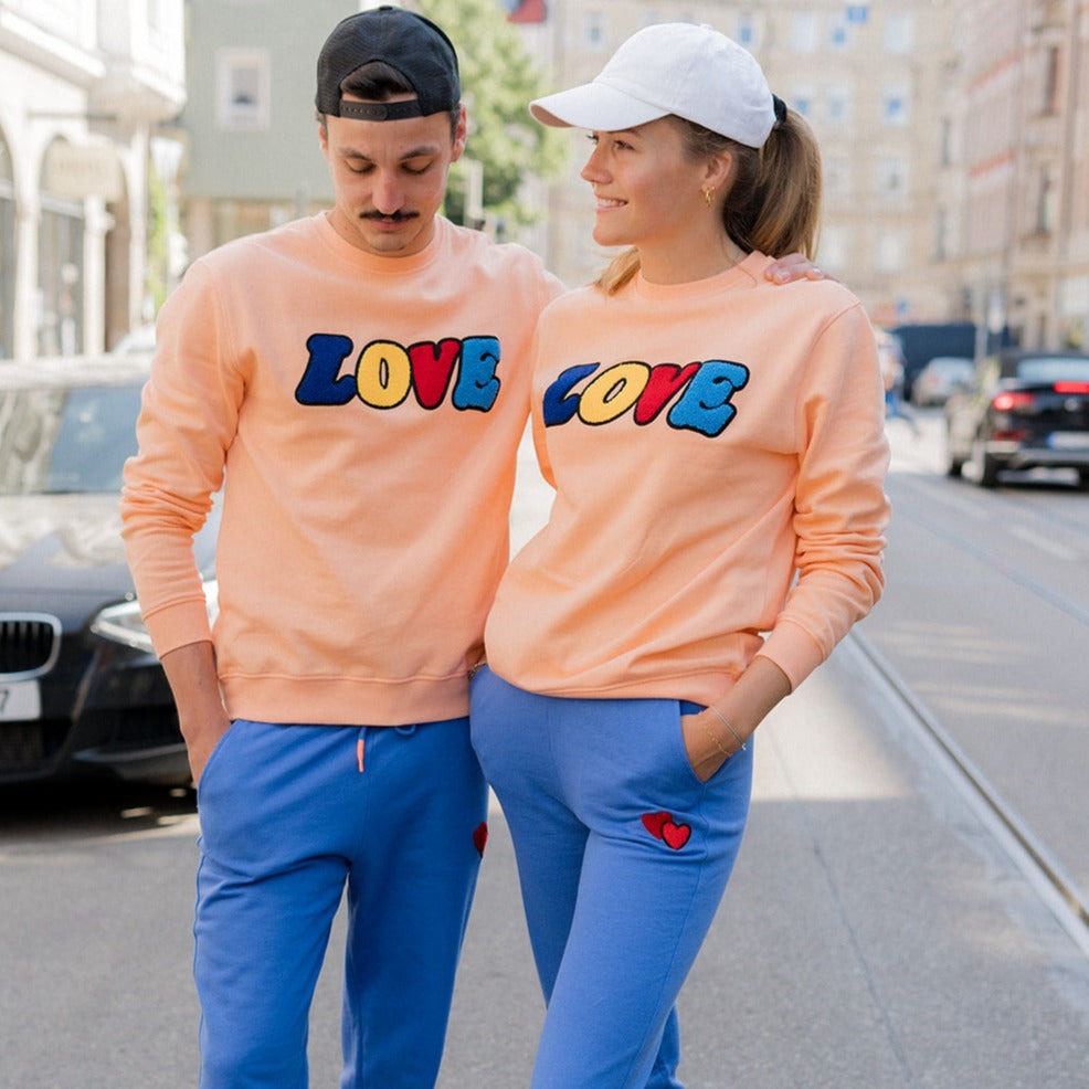 SWEATSHIRT ADULTS Unisex LOVE Bright Coral