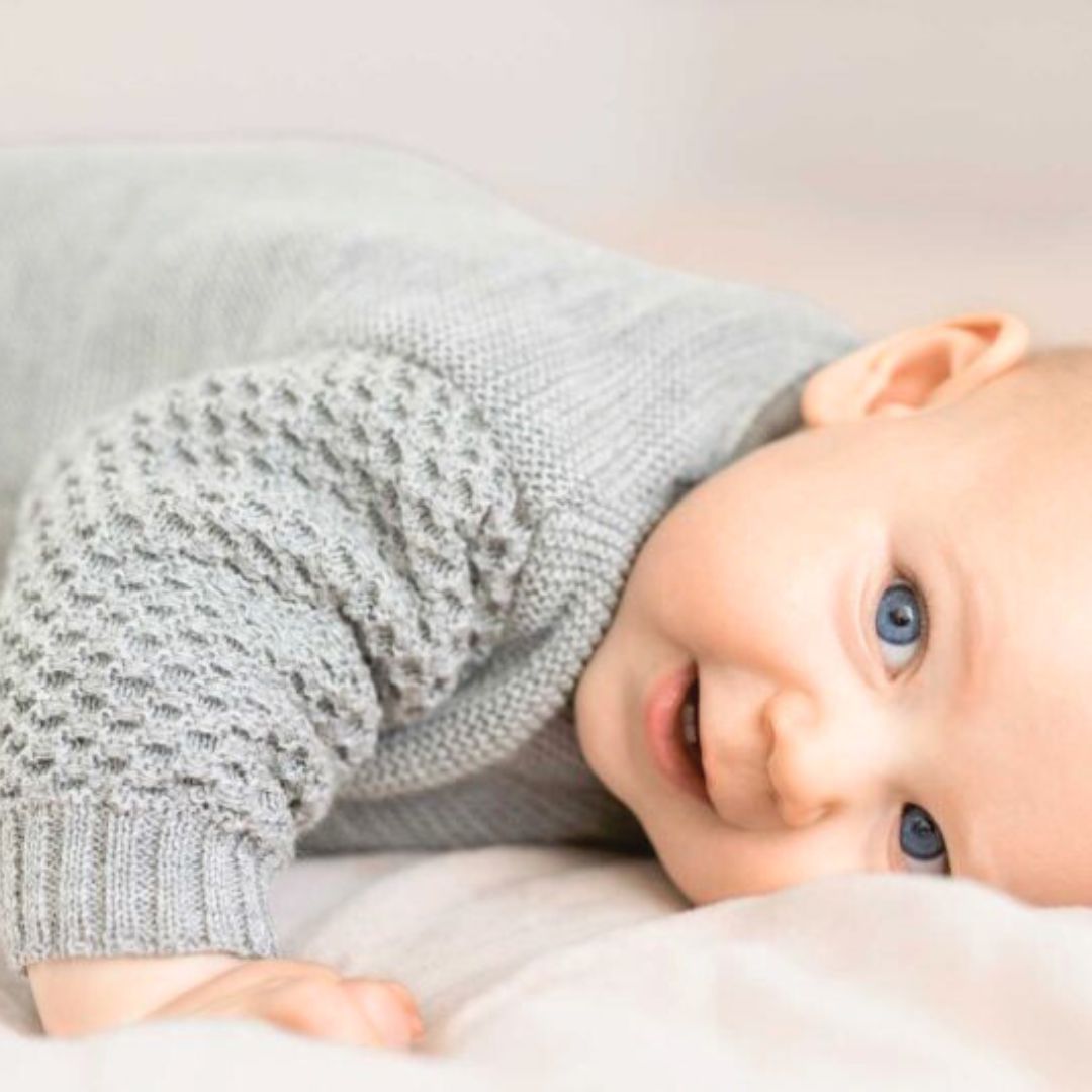 Baby Langarm-Strick-Schlafsack aus Bio-Merinowolle - sasaní 