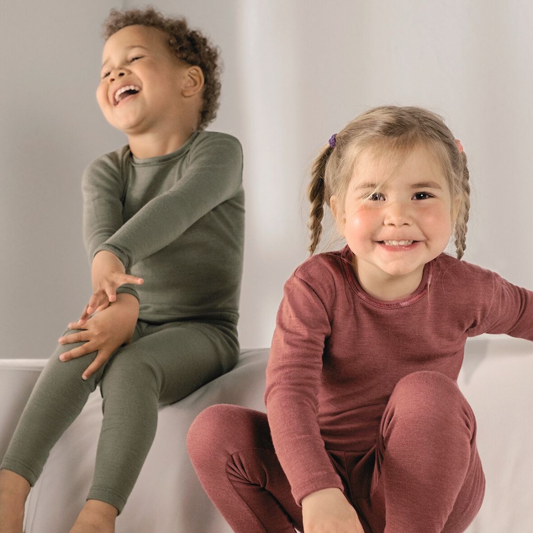 Baby/Kleinkind Feinripp Hose aus Bio-Merinowolle-Seide-Mischung