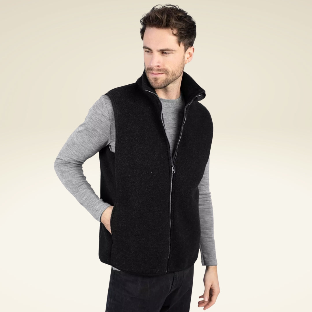 Herren Weste aus Bio-Schurwolle-Fleece - sasaní 