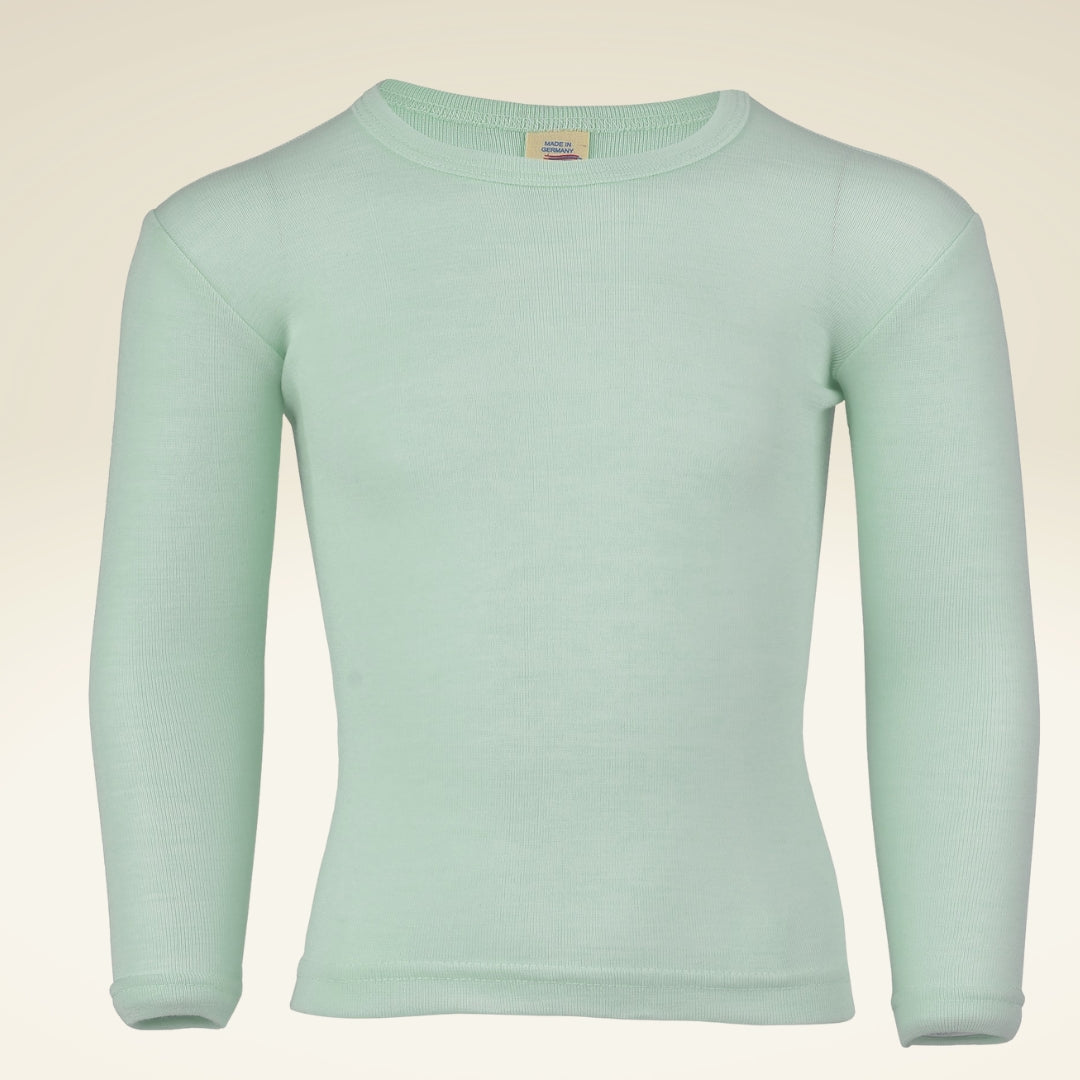Kinder Shirt, langarm, Bio-Schurwolle-Seide-Mischung