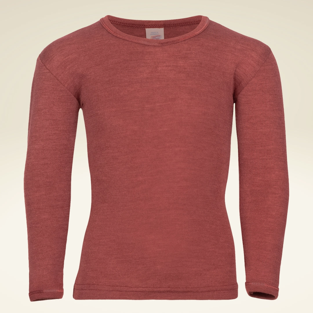 Kinder Shirt, langarm, Bio-Schurwolle-Seide-Mischung