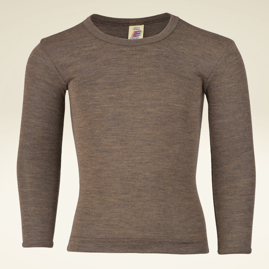 Kinder Shirt, langarm, Bio-Schurwolle-Seide-Mischung
