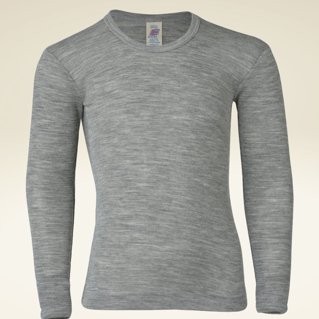 Kinder Shirt, langarm, Bio-Schurwolle-Seide-Mischung
