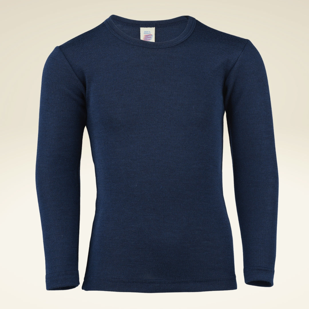 Kinder Shirt, langarm, Bio-Schurwolle-Seide-Mischung