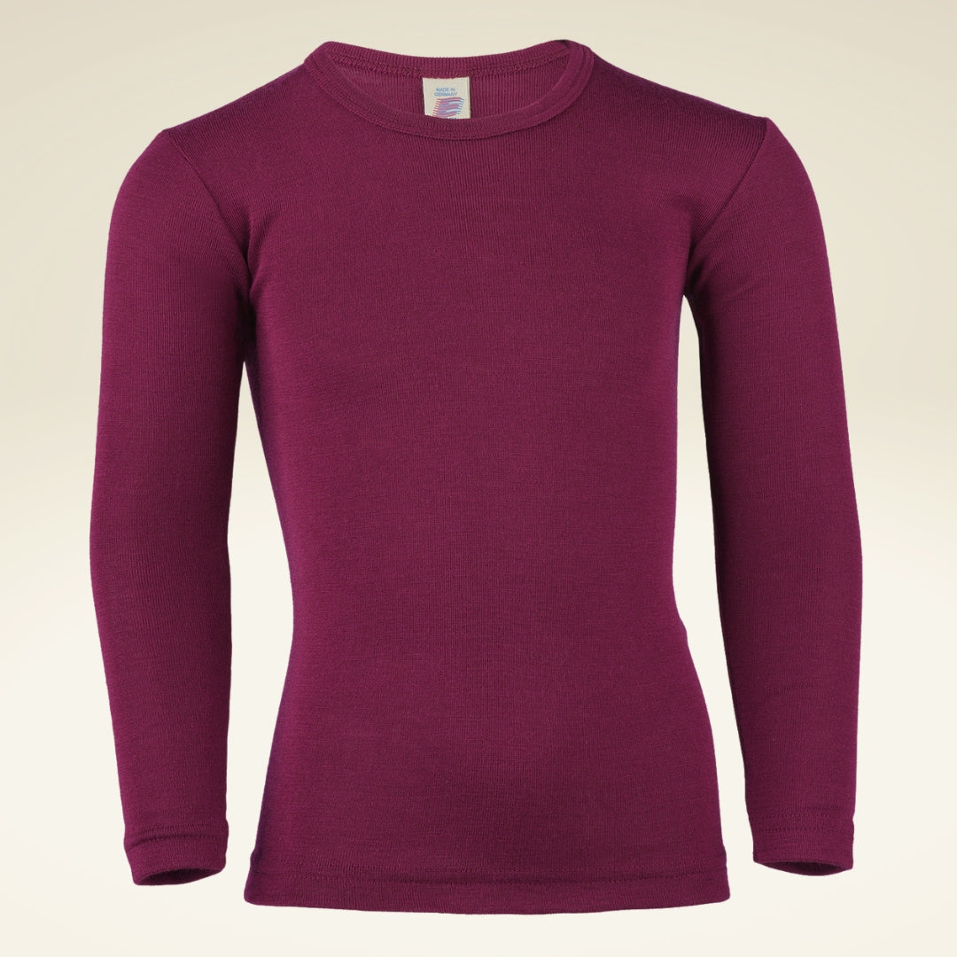 Kinder Shirt, langarm, Bio-Schurwolle-Seide-Mischung