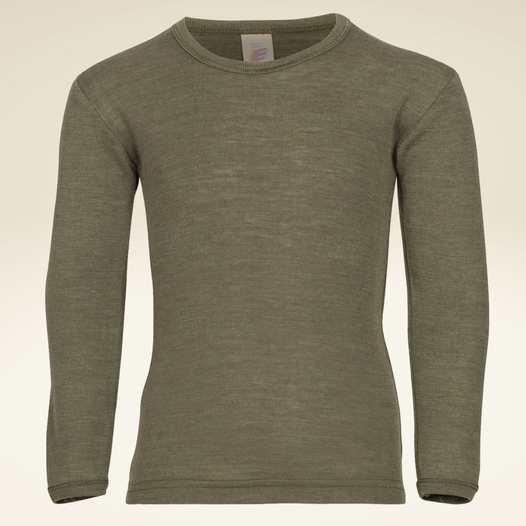 Kinder Shirt, langarm, Bio-Schurwolle-Seide-Mischung