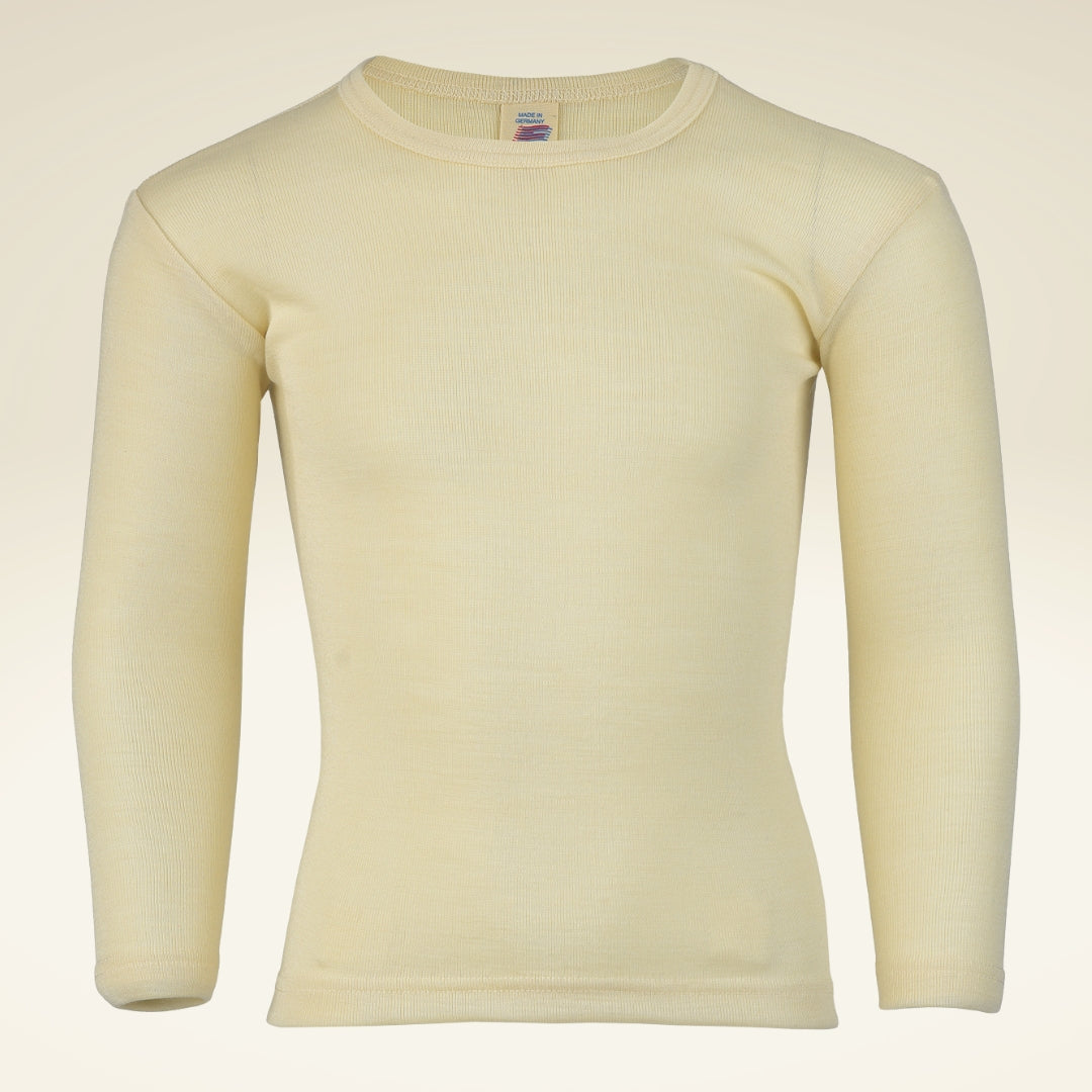 Kinder Shirt, langarm, Bio-Schurwolle-Seide-Mischung