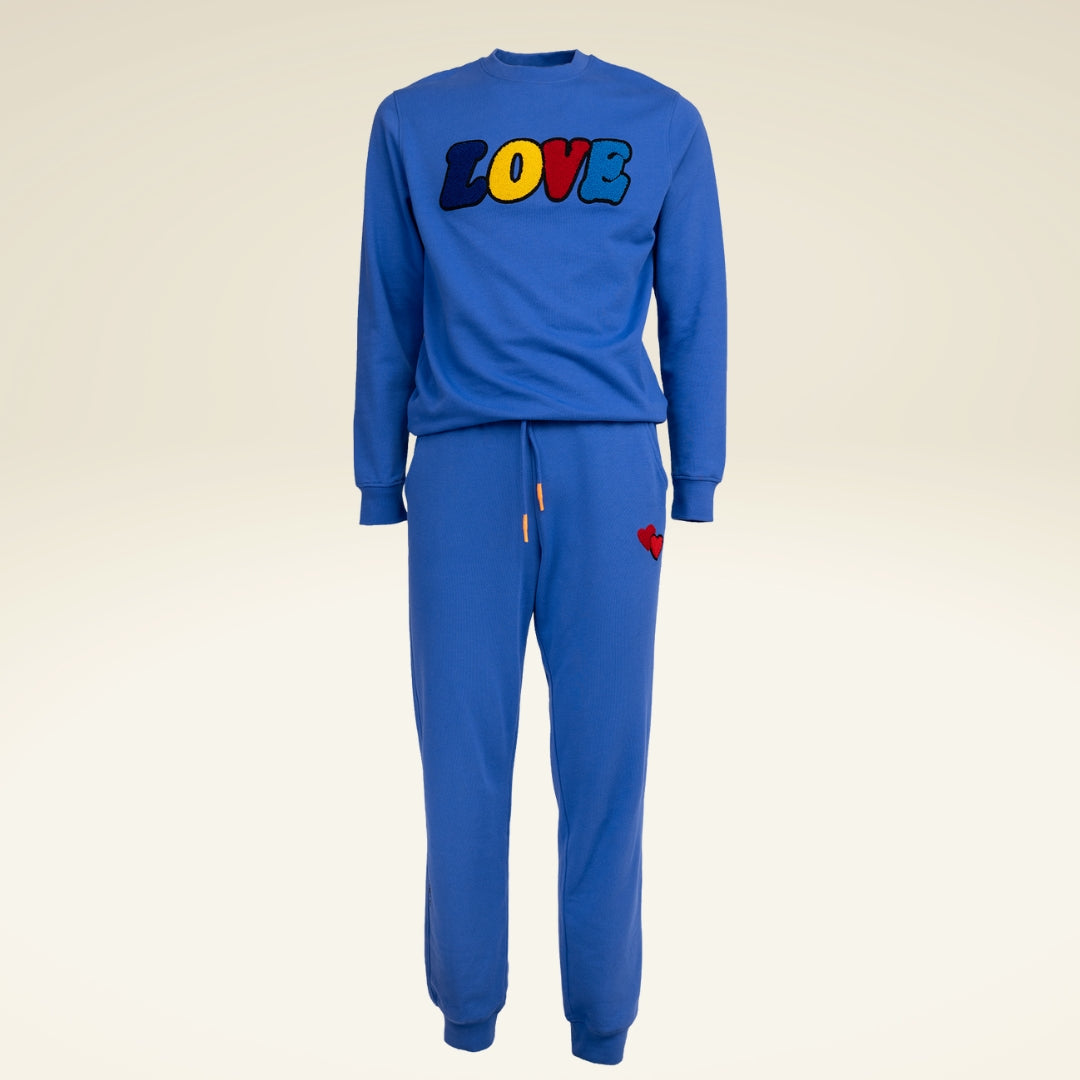 SWEATPANTS ADULTS Unisex HEART Royal Blue - sasaní 